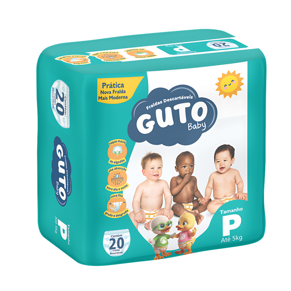 Fralda Guto Baby P – 20 unidades