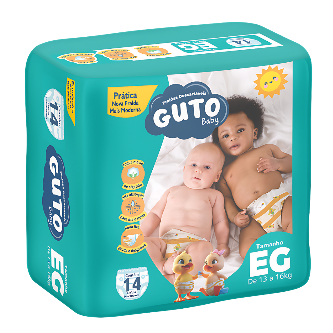 Fralda Guto Baby EG – 14 unidades