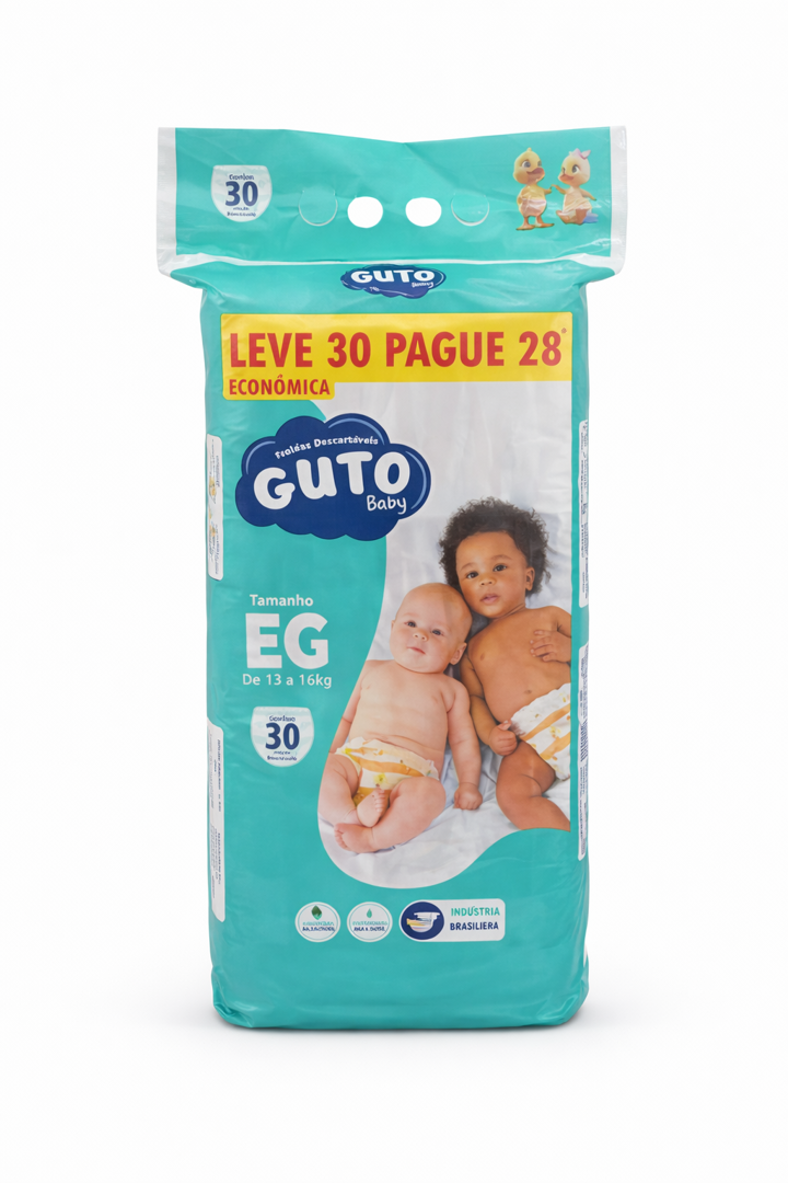 Fralda Guto Baby EG – 30 unidades (Leve 30 Pague 28)