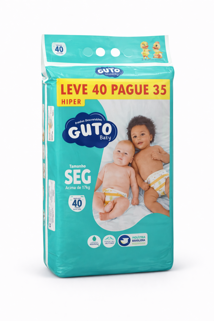 Fralda Guto Baby SEG – 40 unidades (Leve 40 Pague 35)
